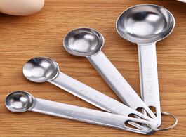 Foto van Huis inrichting 4pcs stainless steel measuring spoon mini metal teaspoon baking multiple size kitche