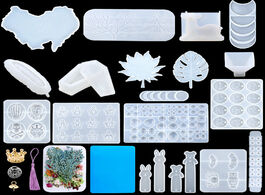 Foto van Sieraden epoxy resin casting molds kit silicone uv moulds pendant coaster storage box with accessori