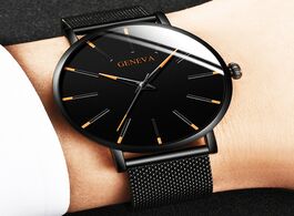 Foto van Horloge 21 colors watch men quartz luxury fashion ultra thin business stainless steel mesh wristwatc