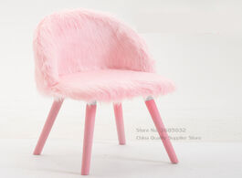 Foto van Meubels nordic pink makeup chair girl long hair desk stool bedroom princess cute beauty toilet fabri
