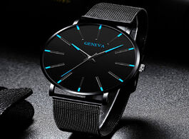 Foto van Horloge 2020 minimalist men s fashion ultra thin watches simple business stainless steel mesh belt q