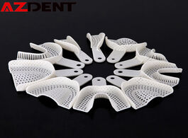 Foto van Schoonheid gezondheid 10pcs set dental impression plastic trays mesh shape teeth holder metal materi