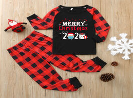 Foto van Baby peuter benodigdheden child christmas gifts 2020 merry printing red lattice pajamas two piece el