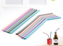 Foto van Huis inrichting 6 pcs reusable food grade silicone straws straight bent drinking straw with cleaning