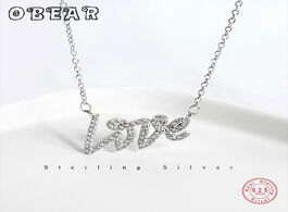 Foto van Sieraden obear 100 925 sterling silver letter love pendants cubic zirconia necklaces for women jewel