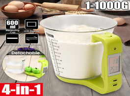 Foto van Huis inrichting 4 in 1 600ml 1kg 1g measuring cup detachable kitchen scales beaker electronic food v