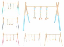 Foto van Speelgoed ootdty 4pcs set nordic cartoon baby wooden gym fitness frame rack hanging pendant toys kit