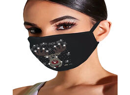 Foto van Sieraden christmas decor unisex elastic sparkly rhinestone mask reusable washable fashion masks face