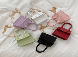 Foto van Tassen mini small square bag 2020 fashion new quality pu leather women s handbag crocodile pattern c