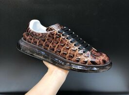 Foto van Schoenen crocodile pattern sneakers for women tranparent sole wedges shoes lace up outdoor casual 20