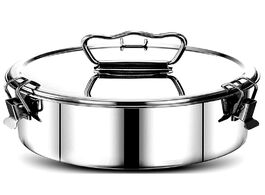 Foto van Huis inrichting stainless steel flan mold with lid and easy lift handle accessories for 6 8 qt bakin