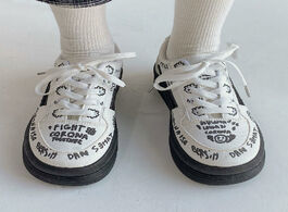 Foto van Schoenen 2020 designer women sneaker patchwork student cow print shoes brand white thick heel sneake