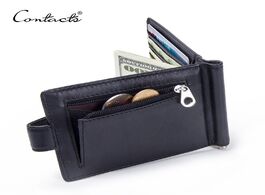 Foto van Tassen contact s fashion genuine leather money clips high quality cow men wallets hasp mini purses v