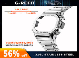 Foto van Horloge g refit dw5600 5610 gw5600e dw gw5000 stainless steel watchband case bezel 5000 dw5035 acces