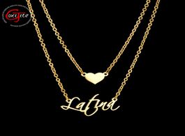 Foto van Sieraden goxijite customize 2 layer heart name necklace for women personalized gold stainless steel 
