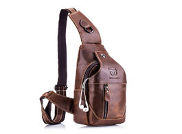 Foto van Tassen bullcaptain leather messenger bags men s casual bag for chest brand designer multi function h