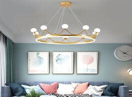 Foto van Lampen verlichting modern crown led pendant lights gold chandelier lighting living room decor hangin