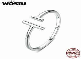 Foto van Sieraden wostu genuine 100 925 sterling silver wedding rings parallel lines adjustable for women fas