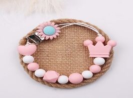Foto van Baby peuter benodigdheden handmade flower pacifier clip dummy holder crown silicone beads soother ch