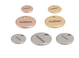 Foto van Sieraden 100pcs gold rose 6mm 8mm 10mm stainless steel blank stamping dog tags charms personalized w