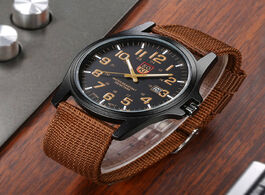Foto van Horloge in stock soki fashion watches men military watch woven nylon belt calendar relogio masculino