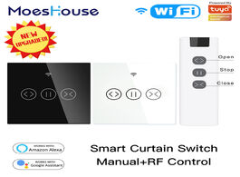 Foto van Woning en bouw wifi rf433 smart touch curtain roller blinds motor switch tuya life app remote contro