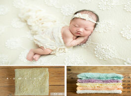 Foto van Baby peuter benodigdheden girl newborn photo props 3d flower lace blanket for photography shoot back