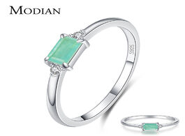 Foto van Sieraden modian charm luxury real 925 stelring silver green tourmaline fashion finger rings for wome