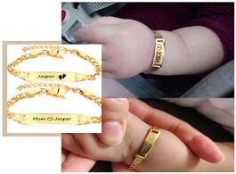 Foto van Sieraden personalize engrave mom baby name birthday date bracelet figaro link chain smooth bangle cu