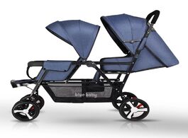 Foto van Baby peuter benodigdheden twin stroller folding double can sit lying lightweight newborn pram portab