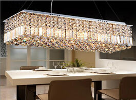 Foto van Lampen verlichting led modern rectangular crystal chandelier light fixture lamp hanging for living r