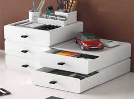 Foto van Huis inrichting plastic drawer type desktop storage box office multi layer shelf student stationery 