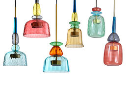 Foto van Lampen verlichting nordic colorful candy glass pendant lights post modern designer indoor lighting l