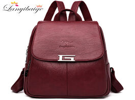 Foto van Tassen 2020 new 2 style women leather backpacks female vintage backpack for girls school bag travel 