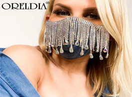 Foto van Sieraden glittering rhinestone mask with tassels sexy decoration face accessories jewelry fashion la