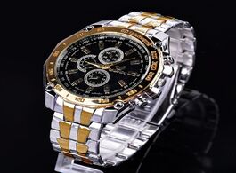 Foto van Horloge watch men quartz wristwatch stainless steel male clock luxury classic dress business mens wa