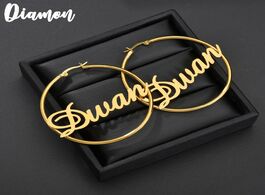 Foto van Sieraden diamon personalized name stainless steel letter earrings for women 3 color custom cricle we