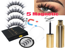 Foto van Schoonheid gezondheid lekofo 2 pairs 3d 5 magnetic eyelashes magnet eyeliner set strip long false la