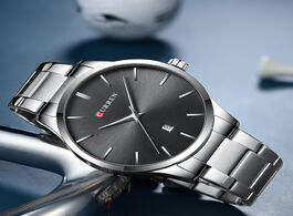 Foto van Horloge classic simple quartz watch with date luxury brand curren watches men s wristwatch stainless