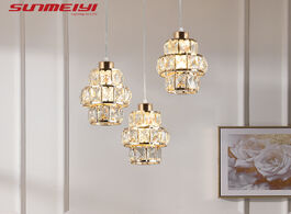 Foto van Lampen verlichting nordic led pendant lights crystal gold hanging lamp for dining table bar kitchen 