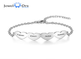 Foto van Sieraden jewelora customized 2 5 hearts charm bracelets for women stainless steel personalized engra