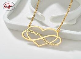 Foto van Sieraden goxijite trendy name heart necklace for women double infinite love hearts couple lover neck
