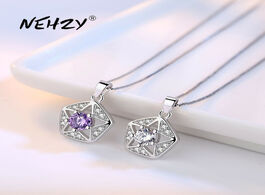 Foto van Sieraden nehzy 925 sterling silver necklace pendant fashion jewelry new style woman star purple crys