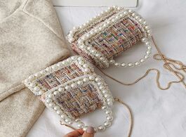 Foto van Tassen elegant female mini pearl tote bag 2019 winter fashion new quality woolen women s designer ha
