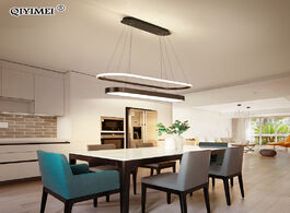 Foto van Lampen verlichting round rectangle modern led pendant lights for dining room lustre new black gold h