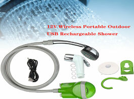 Foto van Auto motor accessoires 12v wireless portable outdoor usb rechargeable shower head water pump nozzle 