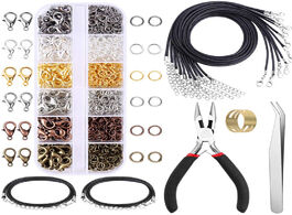 Foto van Sieraden jewelry findings set lobster clasps jump rings opener pliers brass waxed necklace cord supp