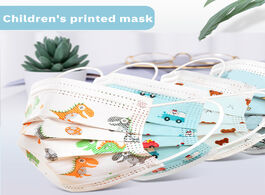 Foto van Beveiliging en bescherming 50pcs cartoon print kids face mask disposable 3 layer non woven meltblown