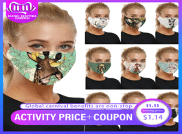Foto van Beveiliging en bescherming face mask reusable washable 3d print protective pm 2.5 filetrs dustproof 