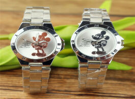 Foto van Horloge disney mickey mouse minnie kids student cartoon watch aolly steel quartz watches clock for b